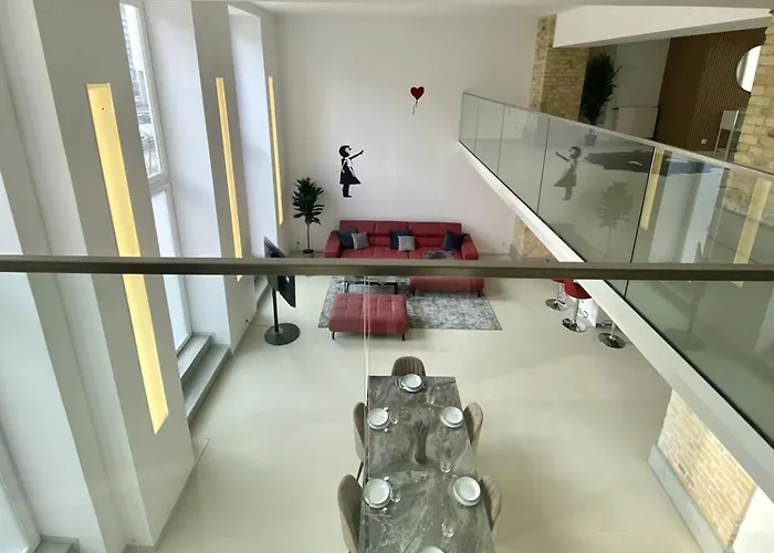 Loft With Pool Table, Kitchen Island & Gallery