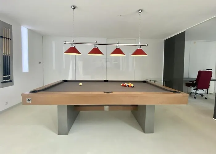 Loft With Pool Table, Kitchen Island & Gallery